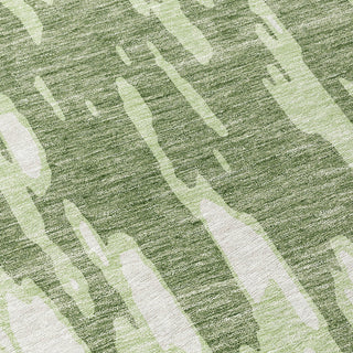 Piper Looms Chantille Abstract ACN945 Green Machine Washable Area Rug Swatch Image