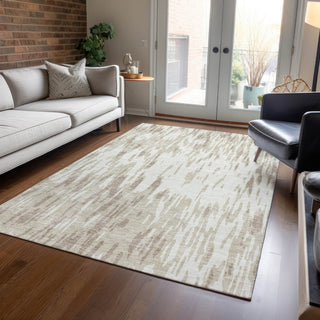 Piper Looms Chantille Abstract ACN945 Ivory Machine Washable Area Rug Lifestyle Image Feature