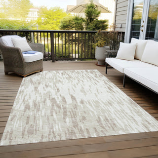 Piper Looms Chantille Abstract ACN945 Ivory Machine Washable Area Rug Outdoor Lifestyle Image Feature