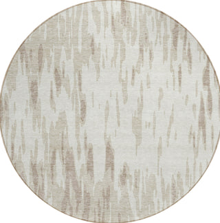 Piper Looms Chantille Abstract ACN945 Ivory Machine Washable Area Rug Round Main Image