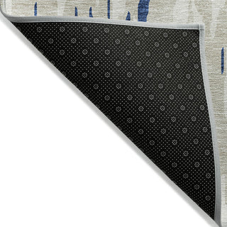 Piper Looms Chantille Abstract ACN945 Navy Machine Washable Area Rug Backing Image