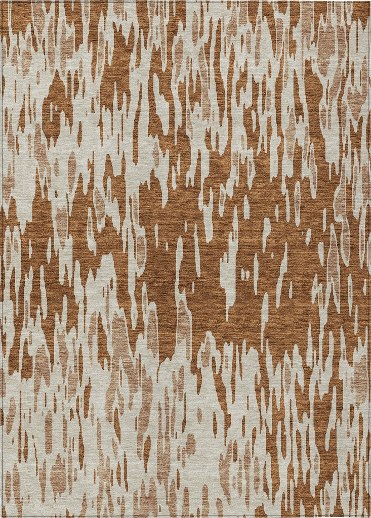 Piper Looms Chantille Abstract ACN945 Paprika Machine Washable Area Rug main image