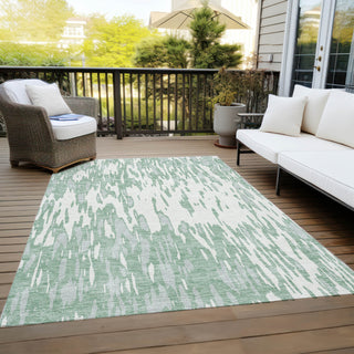 Piper Looms Chantille Abstract ACN945 Sage Machine Washable Area Rug Outdoor Lifestyle Image Feature