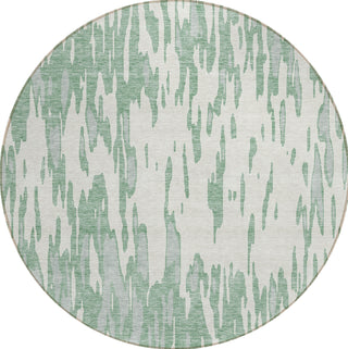 Piper Looms Chantille Abstract ACN945 Sage Machine Washable Area Rug Round Main Image