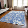 Piper Looms Chantille Abstract ACN946 Blue Machine Washable Area Rug Lifestyle Image Feature