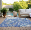 Piper Looms Chantille Abstract ACN946 Blue Machine Washable Area Rug Outdoor Lifestyle Image Feature