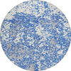 Piper Looms Chantille Abstract ACN946 Blue Machine Washable Area Rug Round Main Image