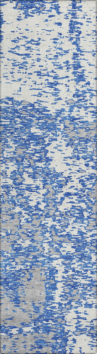 Piper Looms Chantille Abstract ACN946 Blue Machine Washable Area Rug Runner Main Image