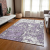 Piper Looms Chantille Abstract ACN946 Lavender Machine Washable Area Rug Lifestyle Image Feature
