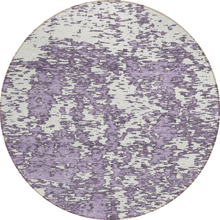 Piper Looms Chantille Abstract ACN946 Lavender Machine Washable Area Rug Round Main Image