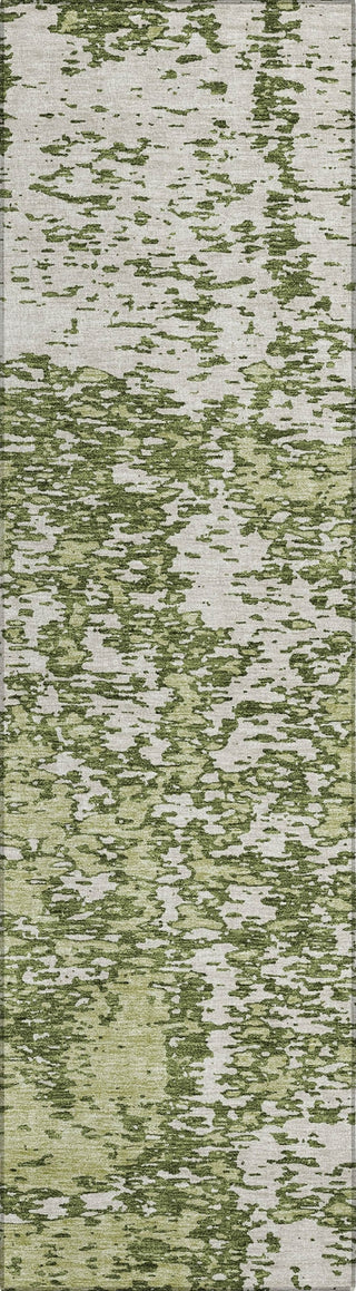 Piper Looms Chantille Abstract ACN946 Olive Machine Washable Area Rug Runner Main Image