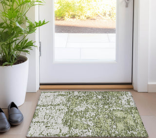Piper Looms Chantille Abstract ACN946 Olive Machine Washable Area Rug Scatter Lifestyle Image Feature