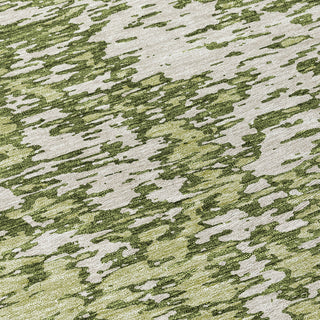 Piper Looms Chantille Abstract ACN946 Olive Machine Washable Area Rug Swatch Image