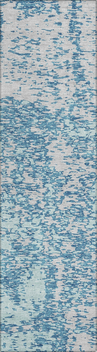 Piper Looms Chantille Abstract ACN946 Teal Machine Washable Area Rug Runner Main Image