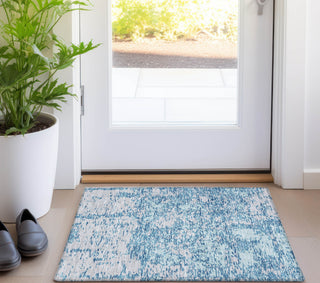 Piper Looms Chantille Abstract ACN946 Teal Machine Washable Area Rug Scatter Lifestyle Image Feature