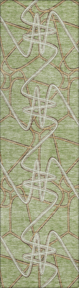 Piper Looms Chantille Geometric ACN947 Aloe Machine Washable Area Rug Runner Main Image