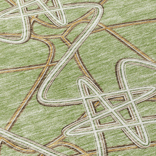 Piper Looms Chantille Geometric ACN947 Aloe Machine Washable Area Rug Swatch Image