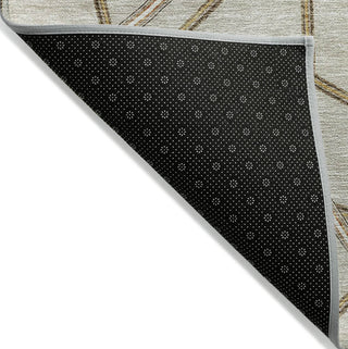 Piper Looms Chantille Geometric ACN947 Beige Machine Washable Area Rug Backing Image