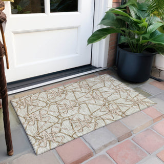 Piper Looms Chantille Geometric ACN947 Beige Machine Washable Area Rug Scatter Outdoor Lifestyle Image Feature
