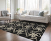Piper Looms Chantille Geometric ACN947 Black Machine Washable Area Rug Lifestyle Image Feature