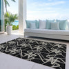Piper Looms Chantille Geometric ACN947 Black Machine Washable Area Rug Outdoor Lifestyle Image Feature