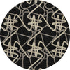 Piper Looms Chantille Geometric ACN947 Black Machine Washable Area Rug Round Main Image