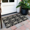 Piper Looms Chantille Geometric ACN947 Black Machine Washable Area Rug Scatter Outdoor Lifestyle Image Feature