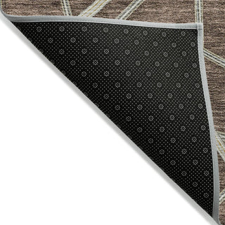 Piper Looms Chantille Geometric ACN947 Brown Machine Washable Area Rug Backing Image