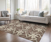 Piper Looms Chantille Geometric ACN947 Brown Machine Washable Area Rug Lifestyle Image Feature