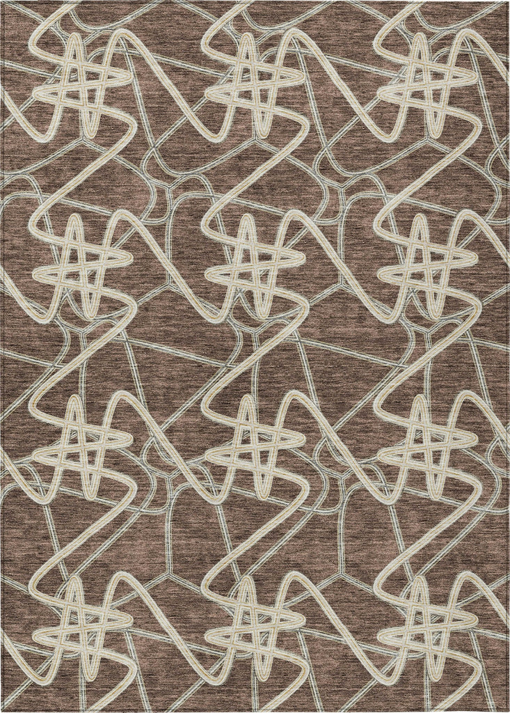 Piper Looms Chantille Geometric ACN947 Brown Machine Washable Area Rug main image