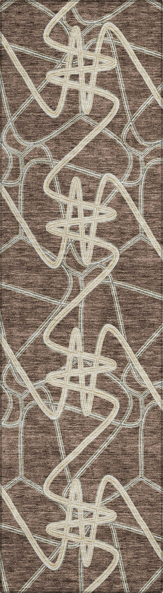 Piper Looms Chantille Geometric ACN947 Brown Machine Washable Area Rug Runner Main Image
