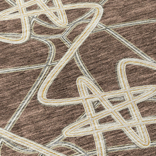 Piper Looms Chantille Geometric ACN947 Brown Machine Washable Area Rug Swatch Image
