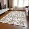 Piper Looms Chantille Geometric ACN947 Ivory Machine Washable Area Rug Lifestyle Image Feature