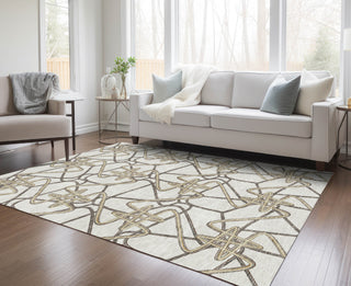 Piper Looms Chantille Geometric ACN947 Ivory Machine Washable Area Rug Lifestyle Image Feature