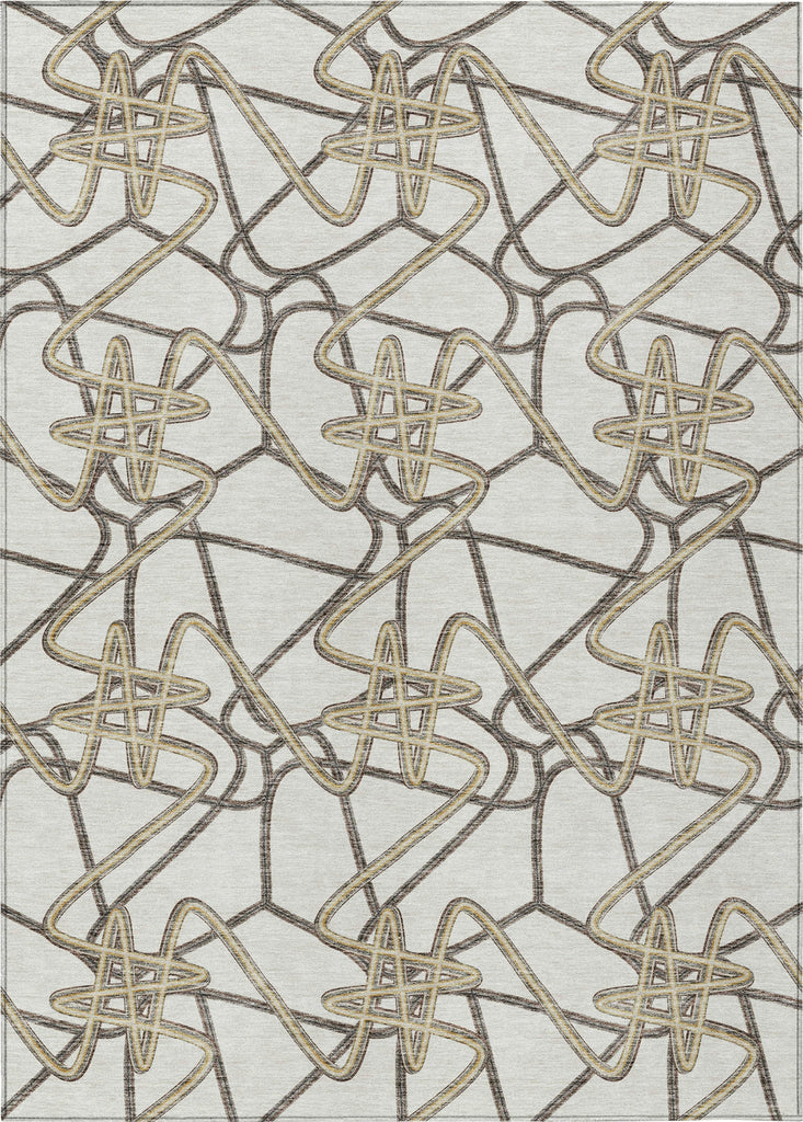 Piper Looms Chantille Geometric ACN947 Ivory Machine Washable Area Rug main image