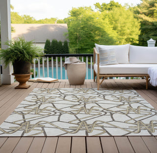 Piper Looms Chantille Geometric ACN947 Ivory Machine Washable Area Rug Outdoor Lifestyle Image Feature
