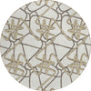 Piper Looms Chantille Geometric ACN947 Ivory Machine Washable Area Rug Round Main Image