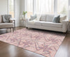 Piper Looms Chantille Geometric ACN947 Pink Machine Washable Area Rug Lifestyle Image Feature