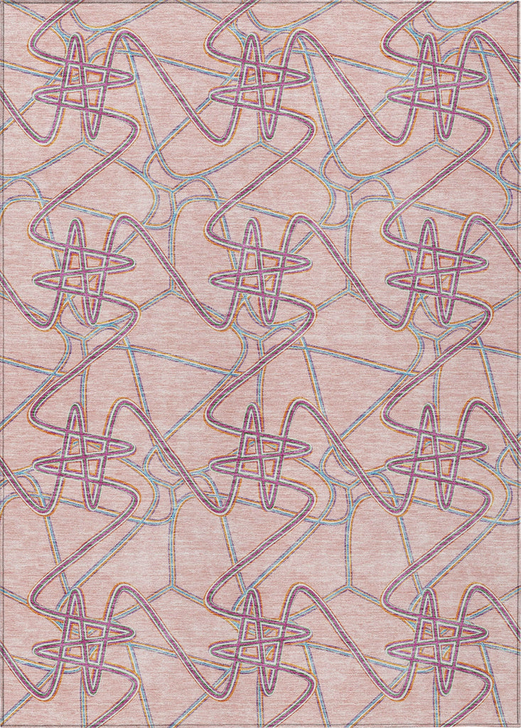 Piper Looms Chantille Geometric ACN947 Pink Machine Washable Area Rug main image