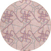 Piper Looms Chantille Geometric ACN947 Pink Machine Washable Area Rug Round Main Image