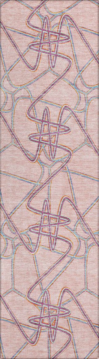 Piper Looms Chantille Geometric ACN947 Pink Machine Washable Area Rug Runner Main Image