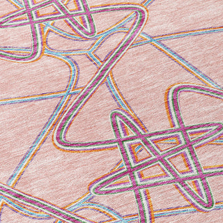 Piper Looms Chantille Geometric ACN947 Pink Machine Washable Area Rug Swatch Image