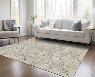 Piper Looms Chantille Geometric ACN947 Putty Machine Washable Area Rug Lifestyle Image Feature