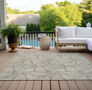 Piper Looms Chantille Geometric ACN947 Putty Machine Washable Area Rug Outdoor Lifestyle Image Feature