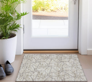Piper Looms Chantille Geometric ACN947 Putty Machine Washable Area Rug Scatter Lifestyle Image Feature