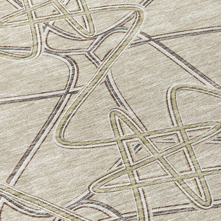 Piper Looms Chantille Geometric ACN947 Putty Machine Washable Area Rug Swatch Image
