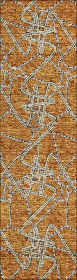 Piper Looms Chantille Geometric ACN947 Terracotta Machine Washable Area Rug Runner Main Image