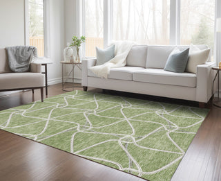 Piper Looms Chantille Geometric ACN948 Aloe Machine Washable Area Rug Lifestyle Image Feature