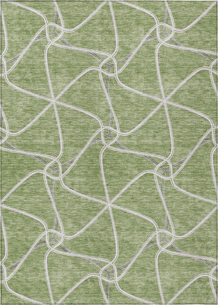 Piper Looms Chantille Geometric ACN948 Aloe Machine Washable Area Rug main image