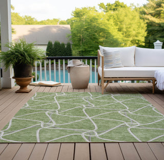 Piper Looms Chantille Geometric ACN948 Aloe Machine Washable Area Rug Outdoor Lifestyle Image Feature